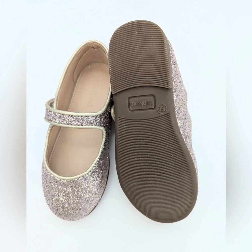NEW Minkmui Kid's (Size 9-9 1/2) Sparkly Glitter Sequins Mary Jane Dress Shoes